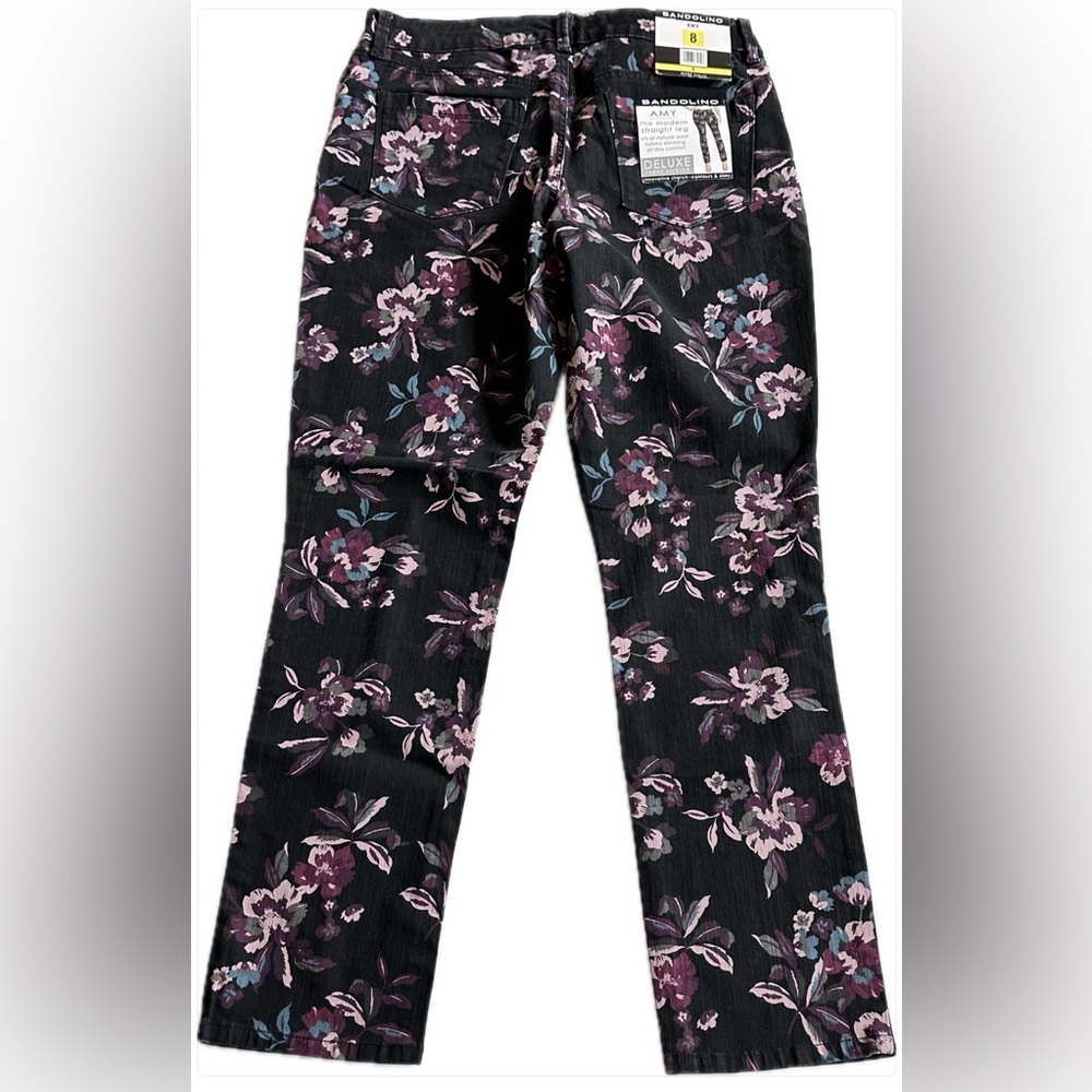 NWT. Bandolino Amy Modern Straight Leg Tummy Slimming Stretch Jeans Size 8 - Picture 2 of 14